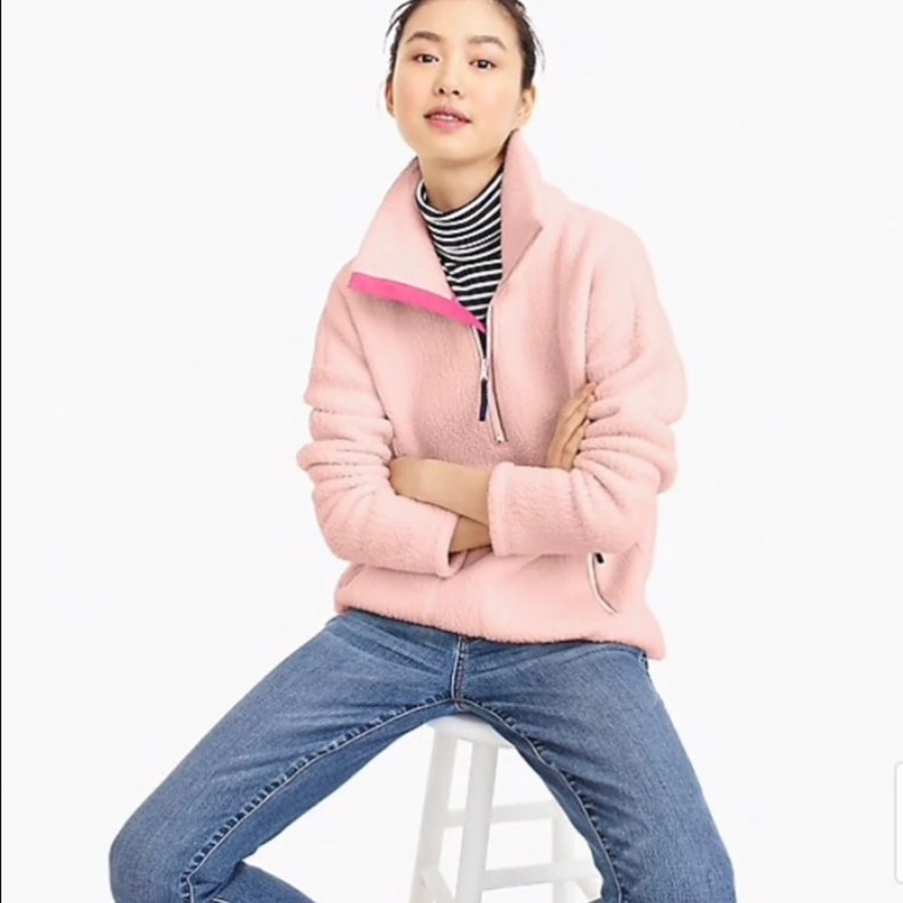 J.crew  fleece half-zip pullover jacket